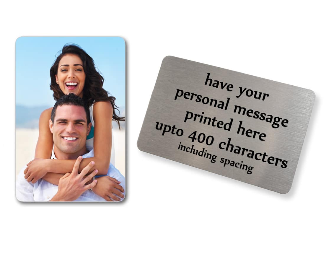 Little Gifts With Love - Personalised Aluminium Photo & Text Credit Card Size Wallet Or Purse Insert Card